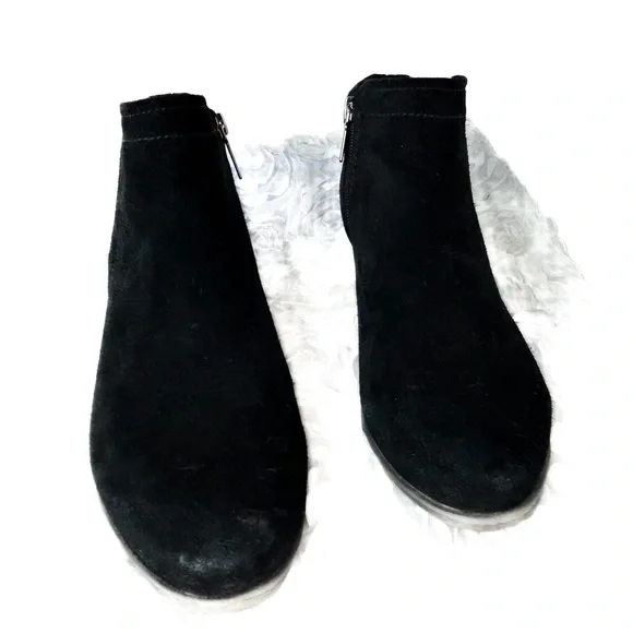 Blondo Shoes Blondo Black Suede Leather Zip Up Ankle